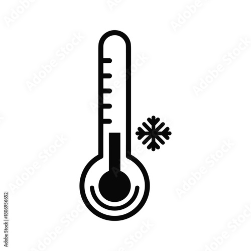 Thermometer icon showing a low temperature with a snowflake, indicating cold weather or freezing conditions