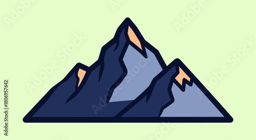 Stylized Mountain Peaks Illustration with Jagged Edges.