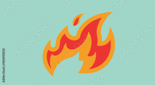 Stylized Flame Illustration with Vibrant Colors and Dynamic Design.