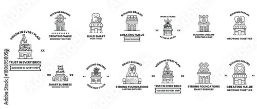 A series of images with the words "Trust Every Brick" written below them