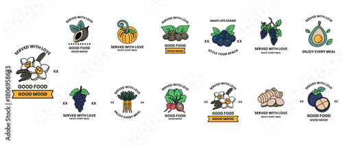 A series of images of fruits