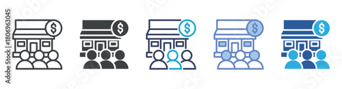 Traffic icon set multiple style collection