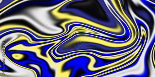 Fluid abstract art background .spread liquify flow. . Fractal pattern color - Mandelbrot set detail, digital artwork for creative graphic design.  Grainy yellow blue swirl liquid background .