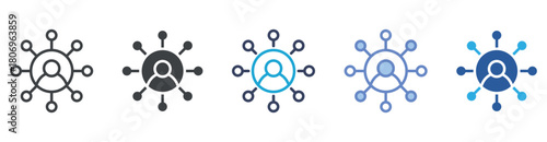 Audience icon set multiple style collection