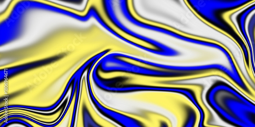 Fluid abstract art background .spread liquify flow. . Fractal pattern color - Mandelbrot set detail, digital artwork for creative graphic design.  Grainy yellow blue swirl liquid background .