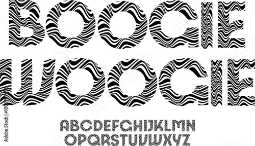 Boogie Woogie Wavy Retro Font – Psychedelic Ripple Alphabet for Groovy Posters, Funky Branding, and Trippy Typography Designs