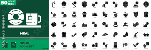 Meal Solid Editable Icons set