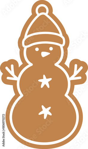 Christmas Beach sand snowman ginger cookies clipart isolated.
Summer sand snowman gingerbread cookie flat vector illustration.
Transparent background.