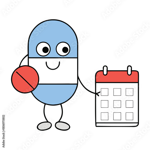 A pill resting beside a calendar, symbolizing daily medication, routine health care, and timely doses to maintain wellness and stay on track.
