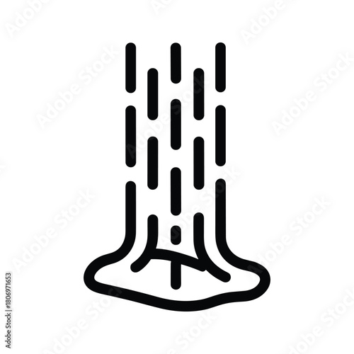 Abstract representation of a waterfall or flowing liquid isolated on