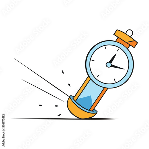 A bold time stroke arcs like a swift brush of seconds, capturing the motion of passing moments in a clean, minimal line that symbolizes flow, rhythm, and continuity.”