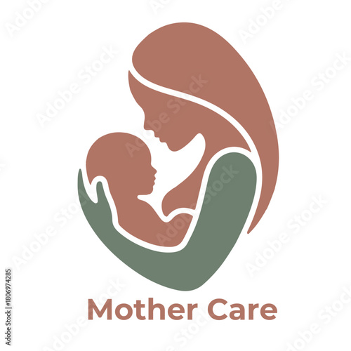 Mother and baby logo vector symbol