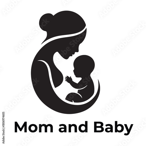 Mother and baby logo vector symbol