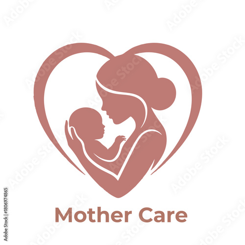 Mother and baby logo vector symbol