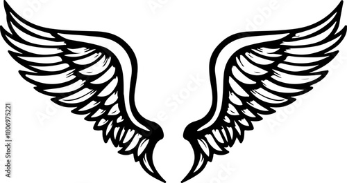 Angelic Flight" Black Vector