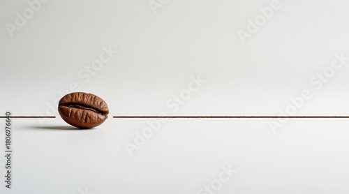 Retirement Readiness - Close-up of a roasted coffee bean on a clean timeline with a solid white background, illuminated by soft directional light, perfect for coffee-related visuals.