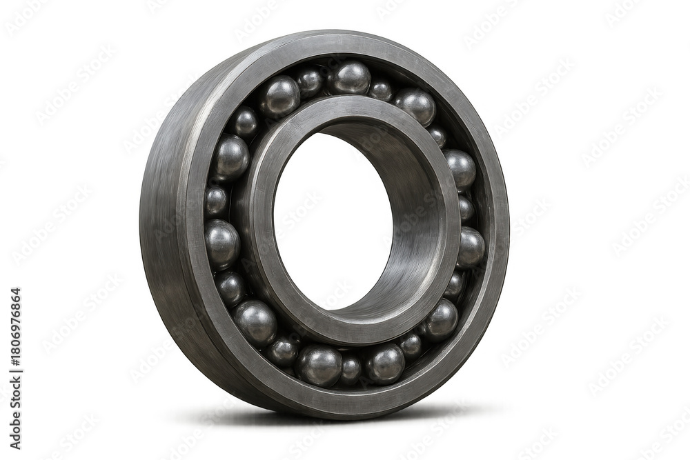 Obraz premium Ball bearing representing industrial engineering, precision mechanics, and power transmission, isolated on transparent background