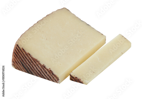 Spanish cheese made from sheep's milk cut out isolated transparent background
