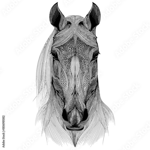 Horse Head Portrait Elegant Engraving Style Illustration

Defects No defects found