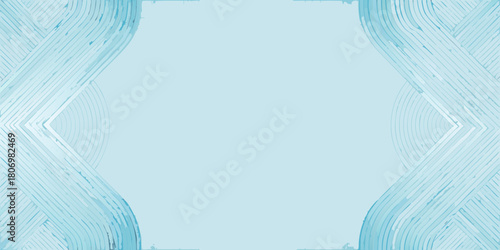 Abstract light blue background with flowing geometric lines and watercolor texture