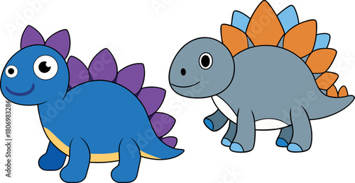 Cute Stegosaurus Dinosaur, Jurassic Animal Illustration, Prehistoric Animal Art, Dino Cartoon Vector, Funny Dinosaur Drawing, Kids Dino Clipart, Baby Dinosaur Design, Educational Dino Artwork, Prehist