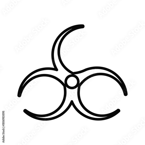 Black and white icon representing a document or article with a headline and text lines, isolated on