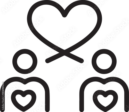 Foster connections with heartwarming symbolism representing togetherness, love, and community in this social icon, perfect for charitable campaigns and relationship themes