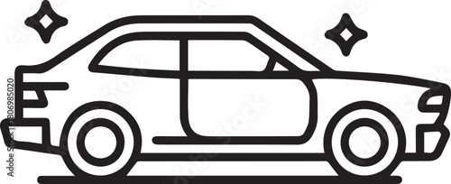 Sleek car outline icon with a fresh, clean design perfect for transportation apps and automotive services, promising reliability and style on the road ahead