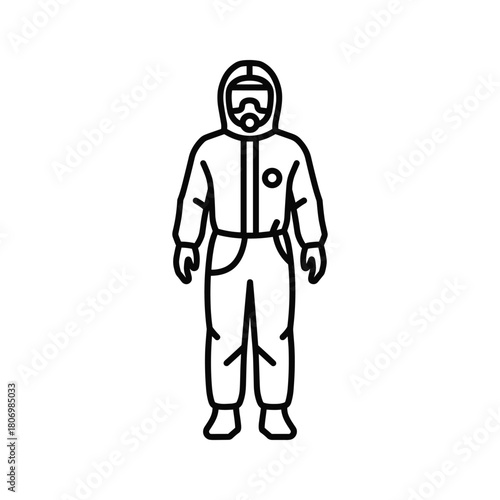 Person in protective suit isolated on
