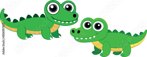 cute crocodile cartoon, green alligator vector, jungle reptile illustration, wild animal clipart, funny crocodile svg, adorable reptile art, kids zoo animal design, crocodile character artwork, aquati
