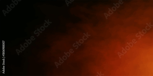 Abstract smoke and orange fire flame texture against a dark night sky backdrop