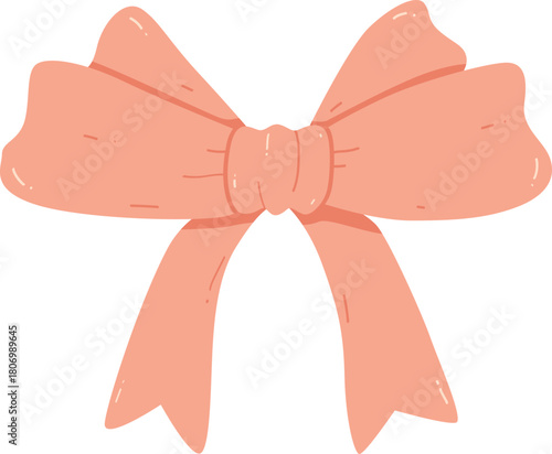 cute pink bow cartoon isolated