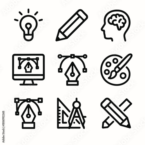 Creative design tools and icon set for graphic designers