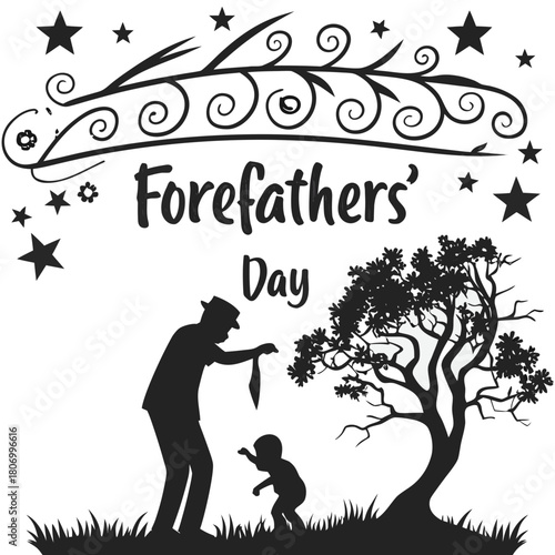 FOREFATHERS' DAY vector illustration 