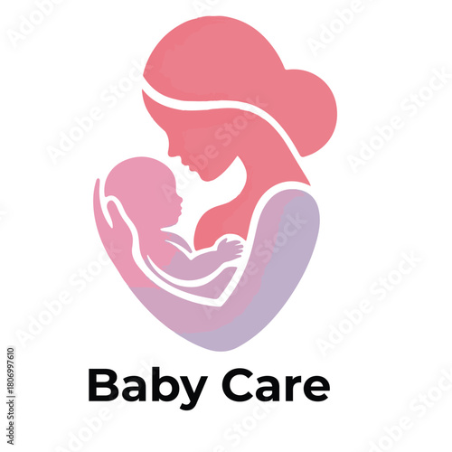 Mother and baby logo vector symbol