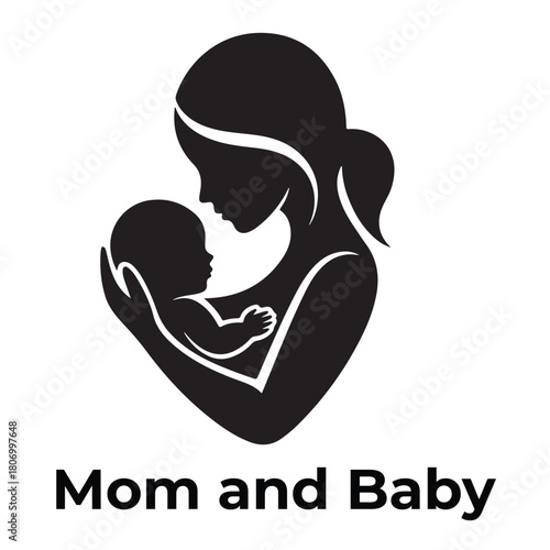 Mother and baby logo vector symbol