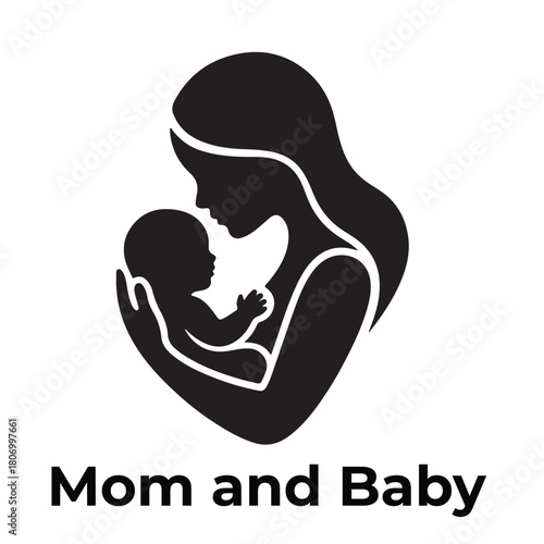 Mother and baby logo vector symbol