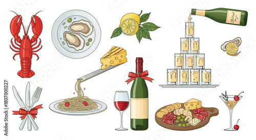 Culinary Delights An Artistic Selection of Gourmet Food and Fine Dining Elements