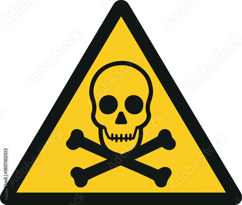 High-Risk Toxicity Warning .Skull and Crossbones Safety Sign