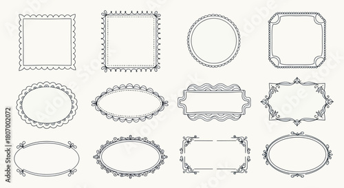 Elegant Collection of Vintage Decorative Frames Perfect for Design and Aesthetic Projects
