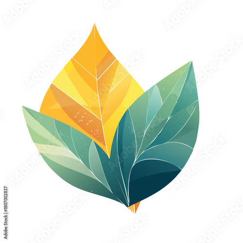 Green plant leaf vector icon illustration symbolizing nature, eco design, growth, and ecology
