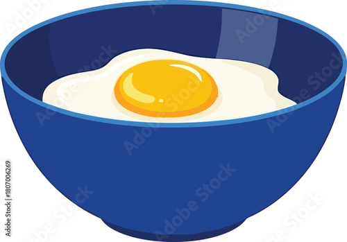 Illustration of egg bowl logo isolated on, healthy food and nutrition concept