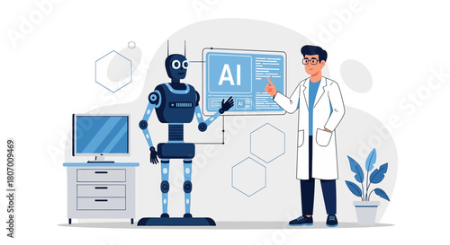 Innovative partnership between scientists and robots for technological advancement showcase