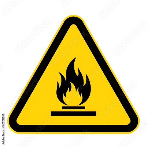 Flammable symbol isolated on transparent background