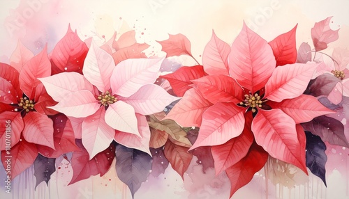 Weihnachtlicher Hintergrund mit Blütenmeer