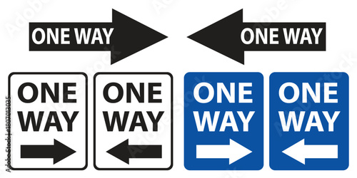 One way caution icon warning vector illustration