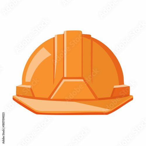 Bright orange safety hard hat for construction and industrial work protection.