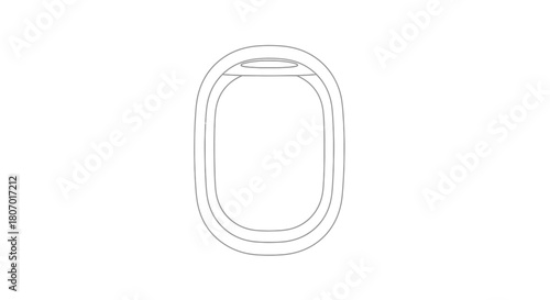 Minimalist airplane window graphic showcasing clean lines and travel anticipation