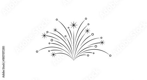 Minimalist firework graphic for festive occasion and celebration design concepts