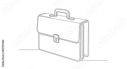 Minimalistic briefcase drawing showcasing modern business design approach and style
